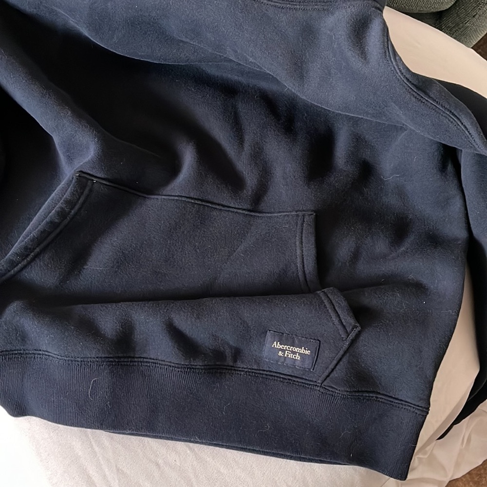 Men's Abercrombie & Fitch Navy Blue Hoodie - Size XL